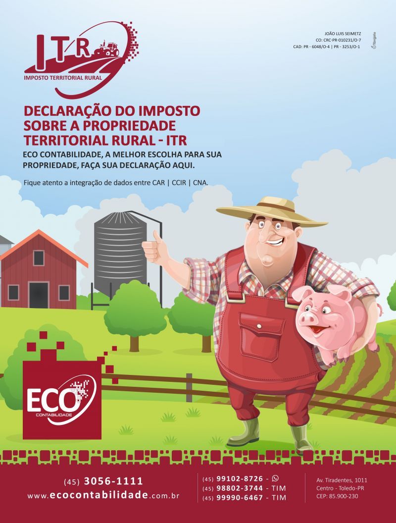 Começa na segunda-feira (12/8) o prazo para a entrega da Declaração do Imposto sobre a Propriedade Rural